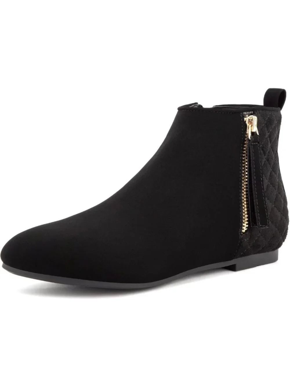 Stylish Women's Ankle Boots - Flat Low Heel, Zipper & Chelsea Design for
